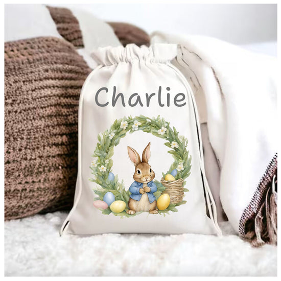 Personalised Peter Rabbit Easter Treat Bag with Easter Basket Design
