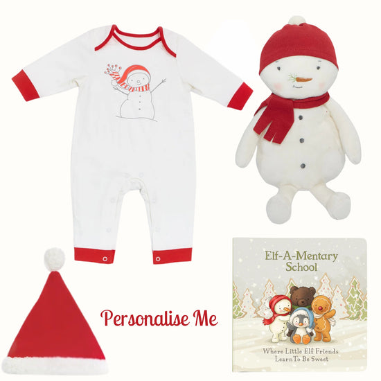 Bunnies by the Bay First Christmas Snowman Marshmallow Gift Set