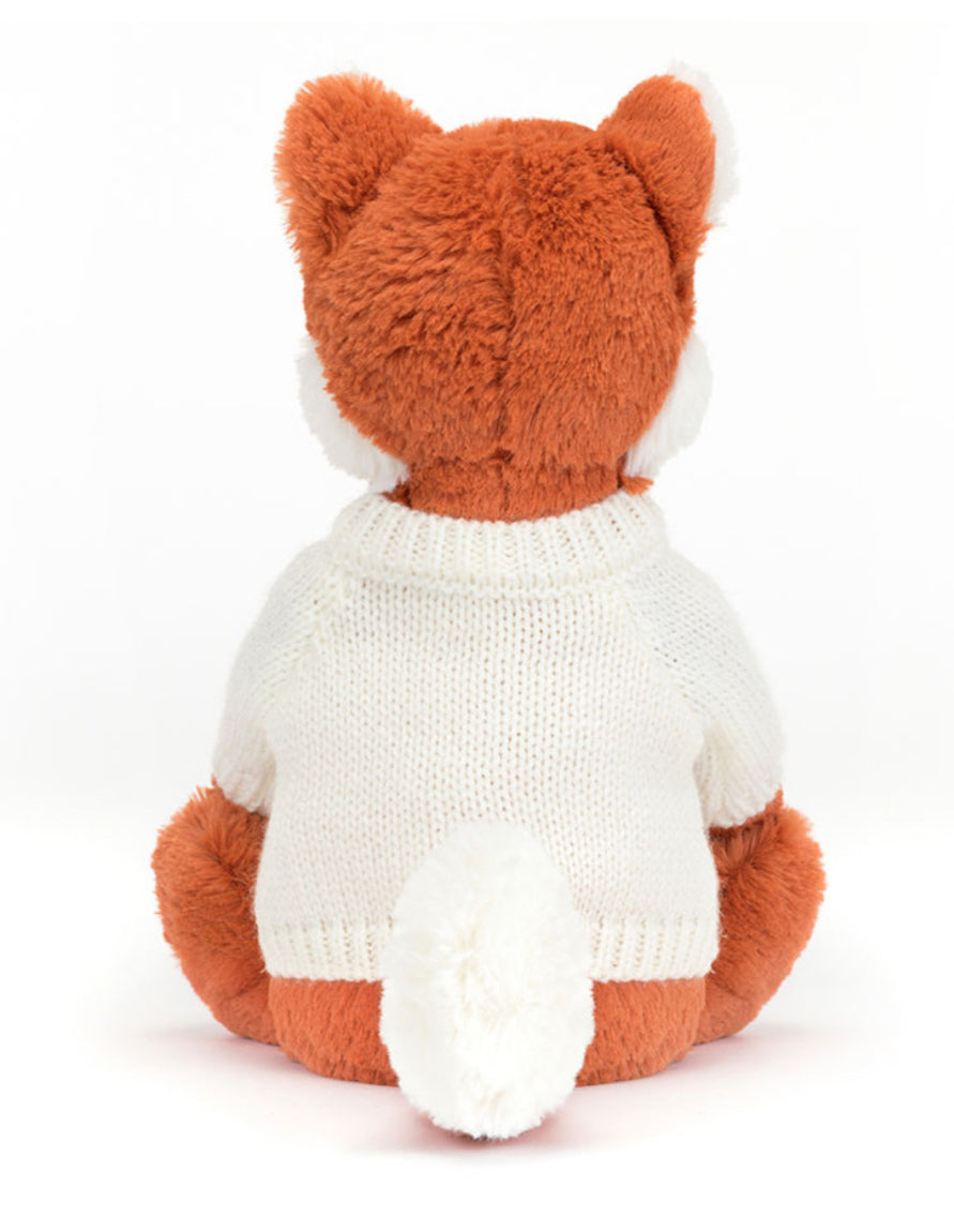 Jellycat Bashful Fox Cub With Personalised Cream Jumper