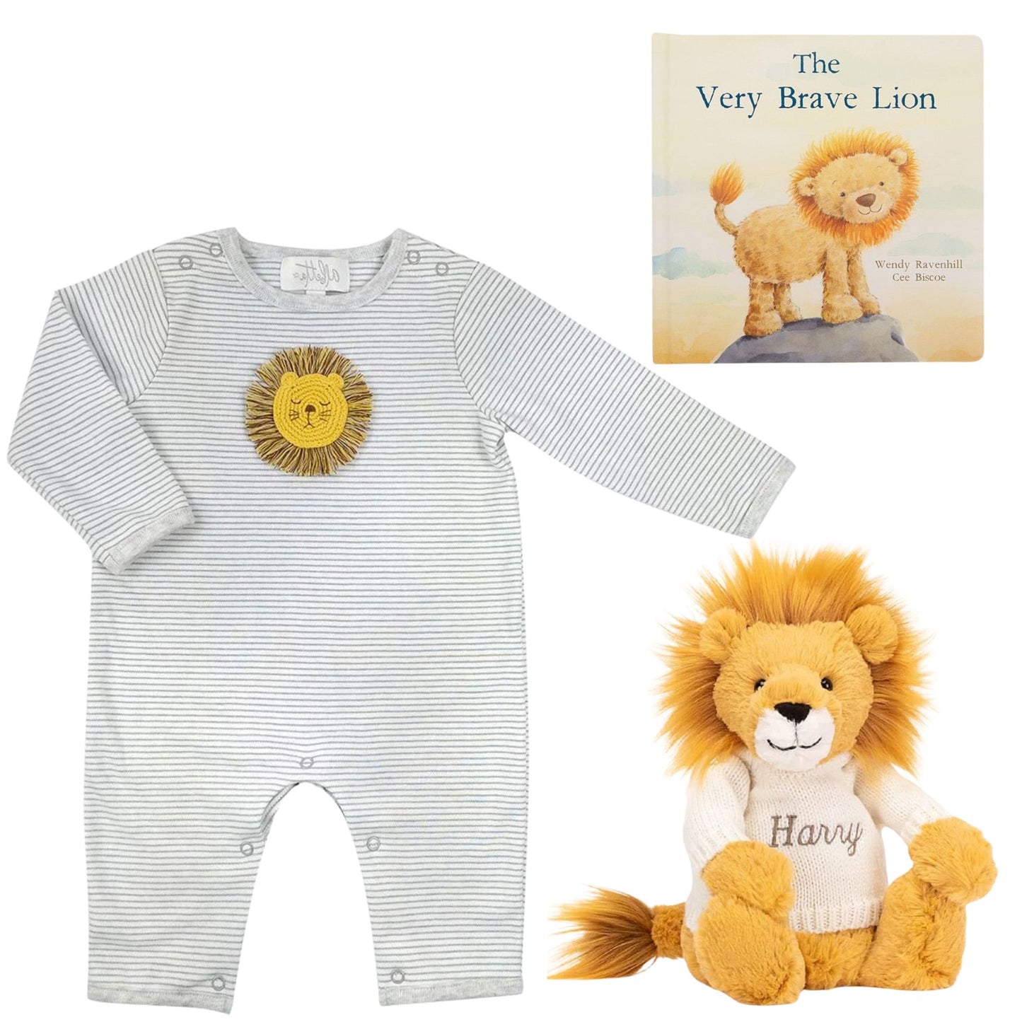 Jellycat The Very Brave Lion Personalised Gift Set Cream