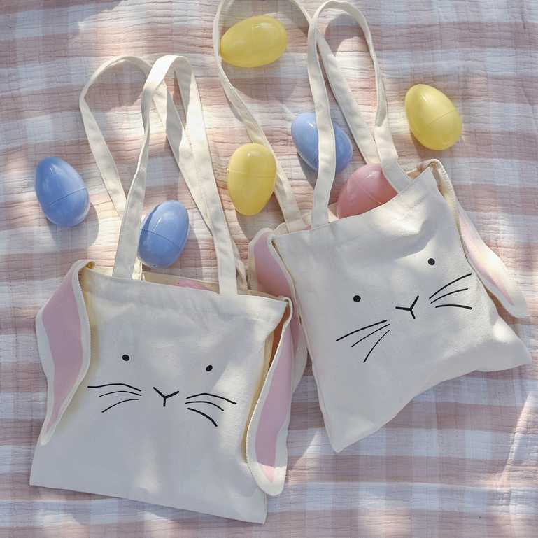 Gingerray Personalised Easter Tote Bag with Bunny Ears